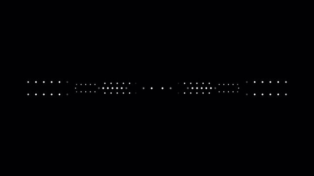 Abstract digital data loading animation sequence on black background.