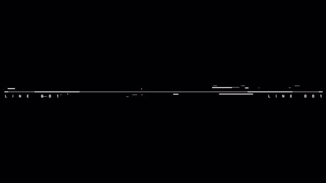 Abstract Digital Glitch Effect Featuring Distorted Horizontal Lines on Black Background.
