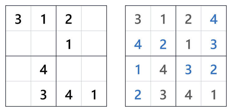 Classic Sudoku puzzle grid with numbers and partial solution  