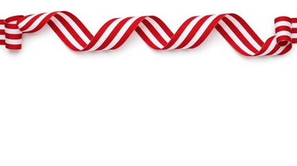 Obraz premium Canadian labour day red and white striped ribbon decoration