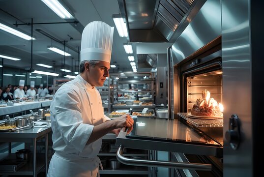 Pastry Chef Revealing a Signature Dessert for an International Culinary Final