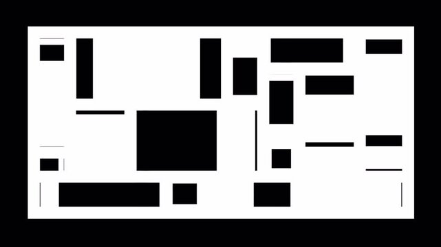 Abstract Geometric Black and White Composition Dynamic Motion Graphics.