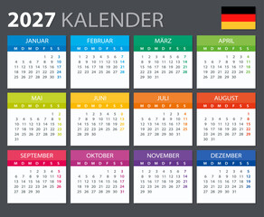 2027 Calendar - vector illustration © Porcupen
