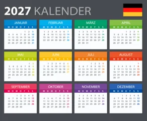 2027 Calendar - vector illustration © Porcupen