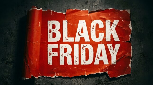 Black friday sale poster on distressed concrete wall