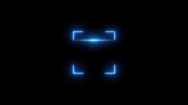 scanner icon animation isolated scanner neon shine icon animation.fingerprint biometric scanning animation.