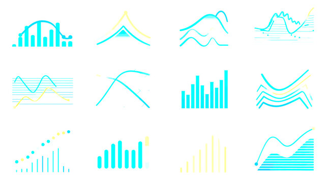Set of modern minimalist business charts and data visualizations