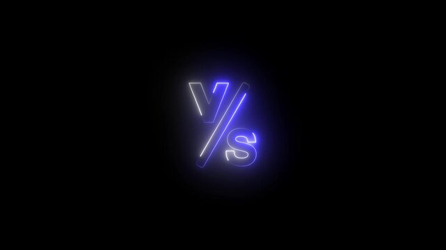 Against, bumper, design, fight, football, game, intro animated VS lettering with neon effect.
