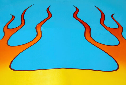 orange flames on a yellow base