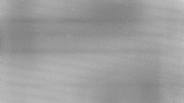 Abstract Black and White Moir&eacute; Pattern with Wavy Wavelength Lines and Hypnotic Optical Illusion Distortion Motion Graphics Background 4k video