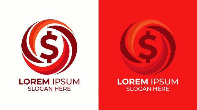 A modern logo design featuring a dollar sign intertwined with circular elements, symbolizing finance and prosperity in a bold and artistic manner, perfect for branding.