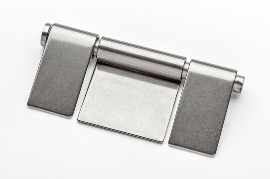 Stainless steel 304 brushed Pinet-style piano hinge with through-holes. Heavy-duty continuous hinge for industrial enclosures, panels, and cabinets.