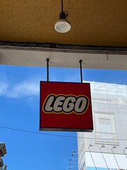 Obraz premium Milan, Italy June 10, 2026 Lego store sign