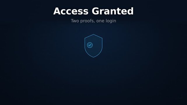 Two-Factor Authentication login flow animation. Clean cybersecurity UI demo with dark glass panel and phone verification. Detailed explainer video for digital security education and online banking