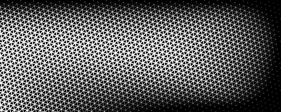 Abstract Black and White Geometric Triangle Mesh Halftone Background