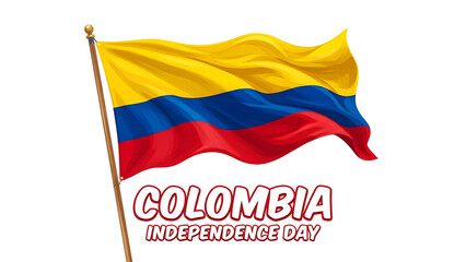 Obraz premium Colombian Flag Waving on Colombia Independence Day