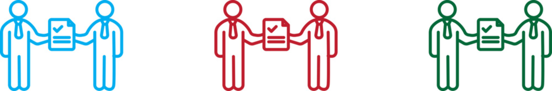 delegate icon line style business responsibility transfer editable set,