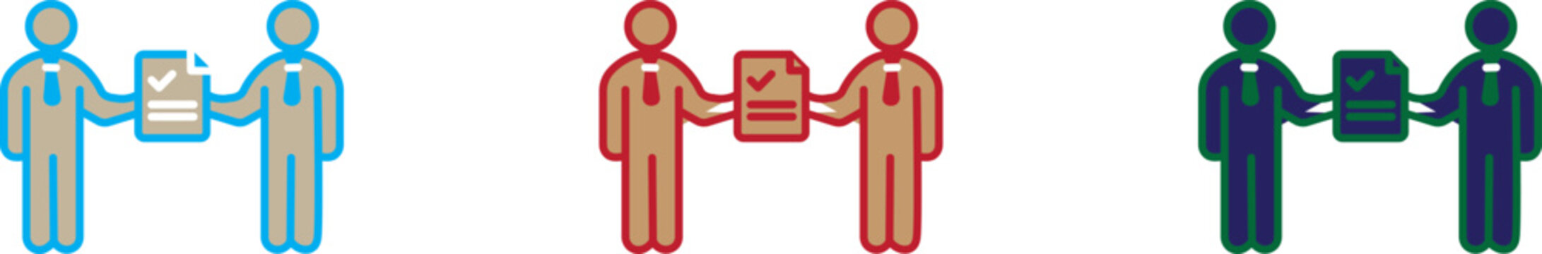 delegate icon line style business responsibility transfer editable set,
