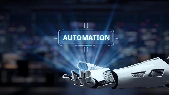 Robotic Arm Displaying Automation Technology in Dark Industrial Setting