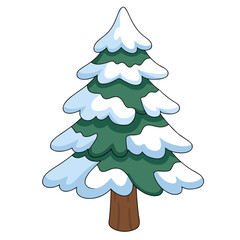 Fototapeta premium Christmas tree covered with the snow