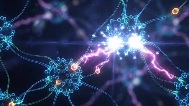 Digital illustration showcasing the intricate web of neural connections and synaptic interactions in a virtual environment