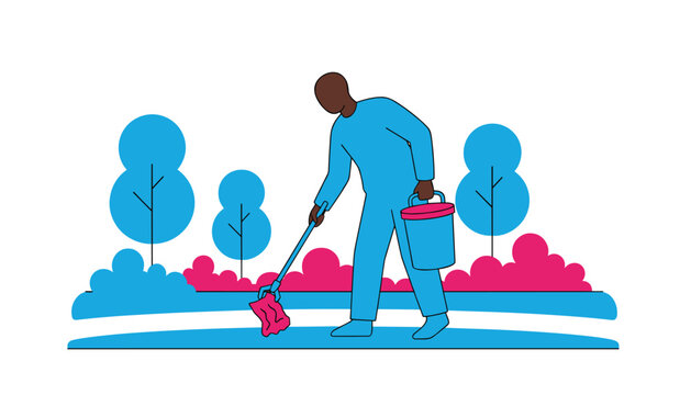 Person cleans up litter in a park environment using a trash picker and bucket to maintain cleanliness and support community waste management efforts.