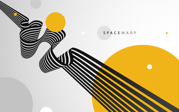 Abstract background with curve lines in 3D perspective, dynamic stripes tape look like road, journey trip wallpaper, futuristic dynamic expanse theme.