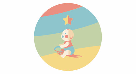 Fototapeta premium Adorable baby reaching for a star.