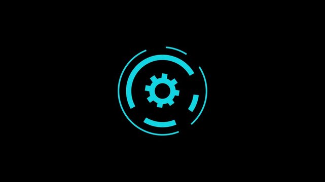 new digital Data Settings mechanism Gear report document chart with sitting icon animation on transparent background.