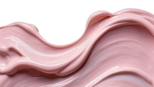Pink cosmetic cream swirl, isolated on transparent background