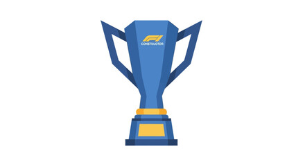 Obraz premium Formula 1 Trophy - Blue and Gold Championship Award Icon Vector Illustration
