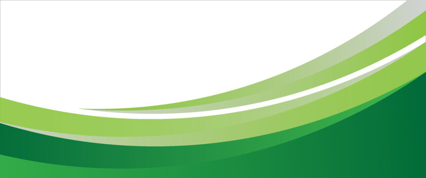 Abstract green wave background with smooth flowing curves on a light backdrop. Fresh, clean, and modern design.