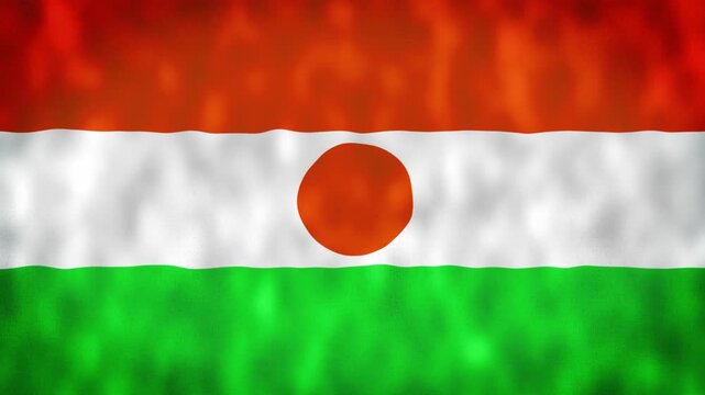 Niger National Flag Waving Animation With Realistic Fabric Texture. 4K Seamless Loop Of The Nigerien Flag With Realistic Fabric Movement, Patriotic Symbol. Independence And National Pride Concept.