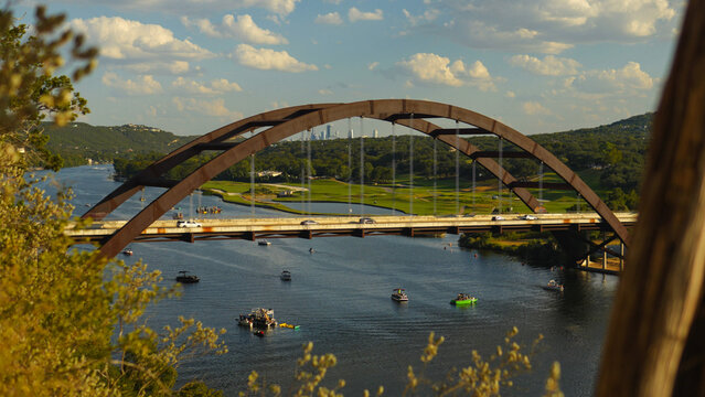 The beautiful Pennybacker Bridge located in Austin, Texas USA