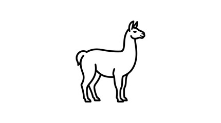 Obraz premium Minimalist line art illustration of a standing llama.