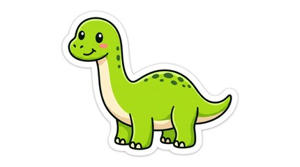 Fototapeta premium Cute Cartoon Dinosaur Illustration with Bright Colors and Friendly Expression