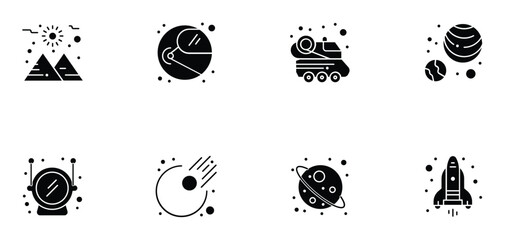 Space Exploration Glyph Icon Set © Usama Zahoor