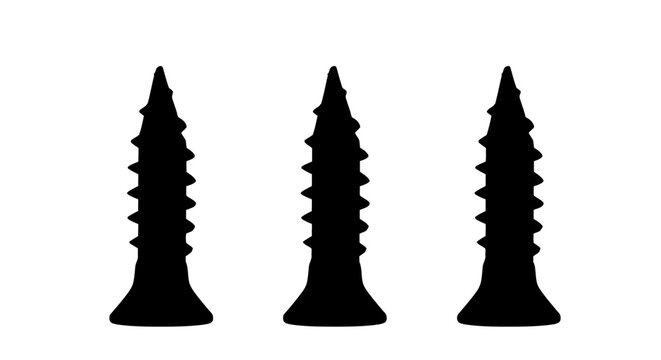 Wood Screws In Black Silhouette screw fastener