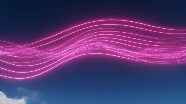 pulsing energy waves in dark space with soft pink glow