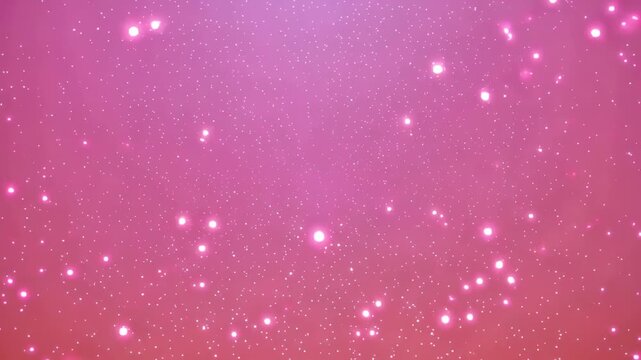 pulsing pink cosmic particles in dark space animation