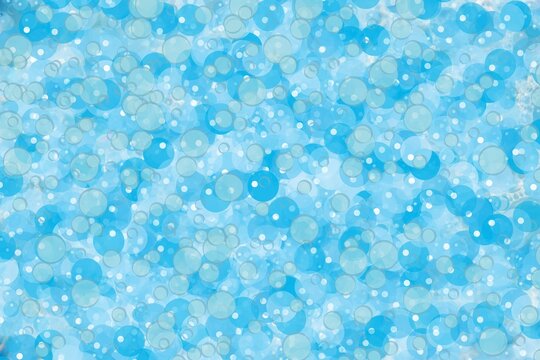 Blue Bubble Texture Background with Soft Water Droplets and Abstract Light Effects, Fresh Aqua Bubble Pattern Background for Creative Design, Abstract Blue Liquid Bubble Surface with Transparent.
