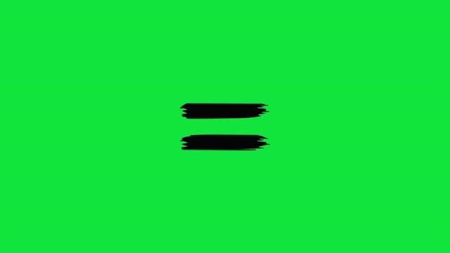 Hand-drawn Equal Sign Animation on Green Screen