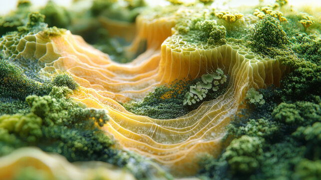 microbiome landscape with organic textures