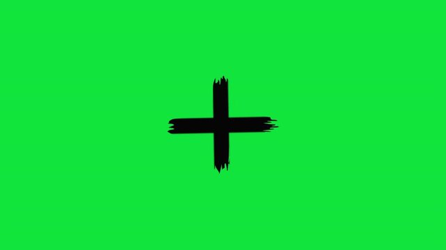 Animated Plus Sign on Green Screen