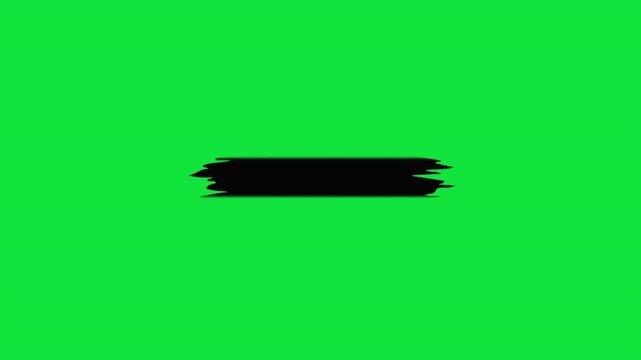 Black Paint Brush Stroke Transition on Green Screen
