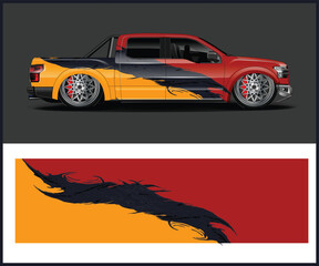 Dynamic Pickup Truck Wrap Design © Car Decal Vector