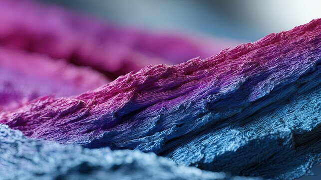 Stunningly detailed macro close-up emphasizing rich, tactile textures illuminated by precise, directional studio lighting, enhancing depth and dimensionality. Vivid gradient color backgrounds 