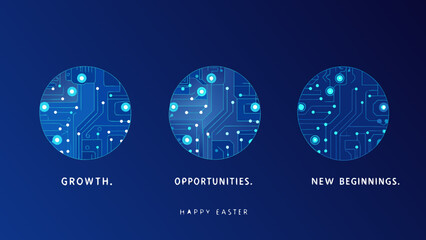 Circuit board patterns on a dark blue background a digital illustration for seasonal greetings abstract azure © Sanjay