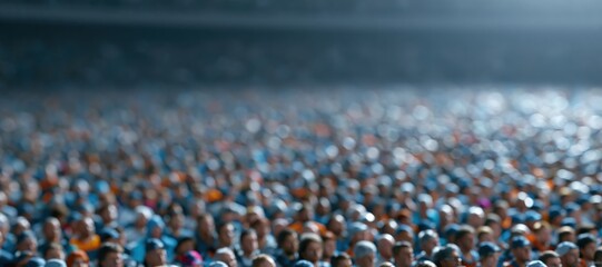 Fototapeta premium Panoramic stadium crowd with soft color gradient and energetic atmosphere