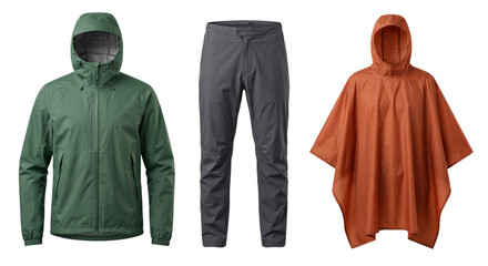 Men outdoor waterproof rain apparel clothing set © PNG Lab